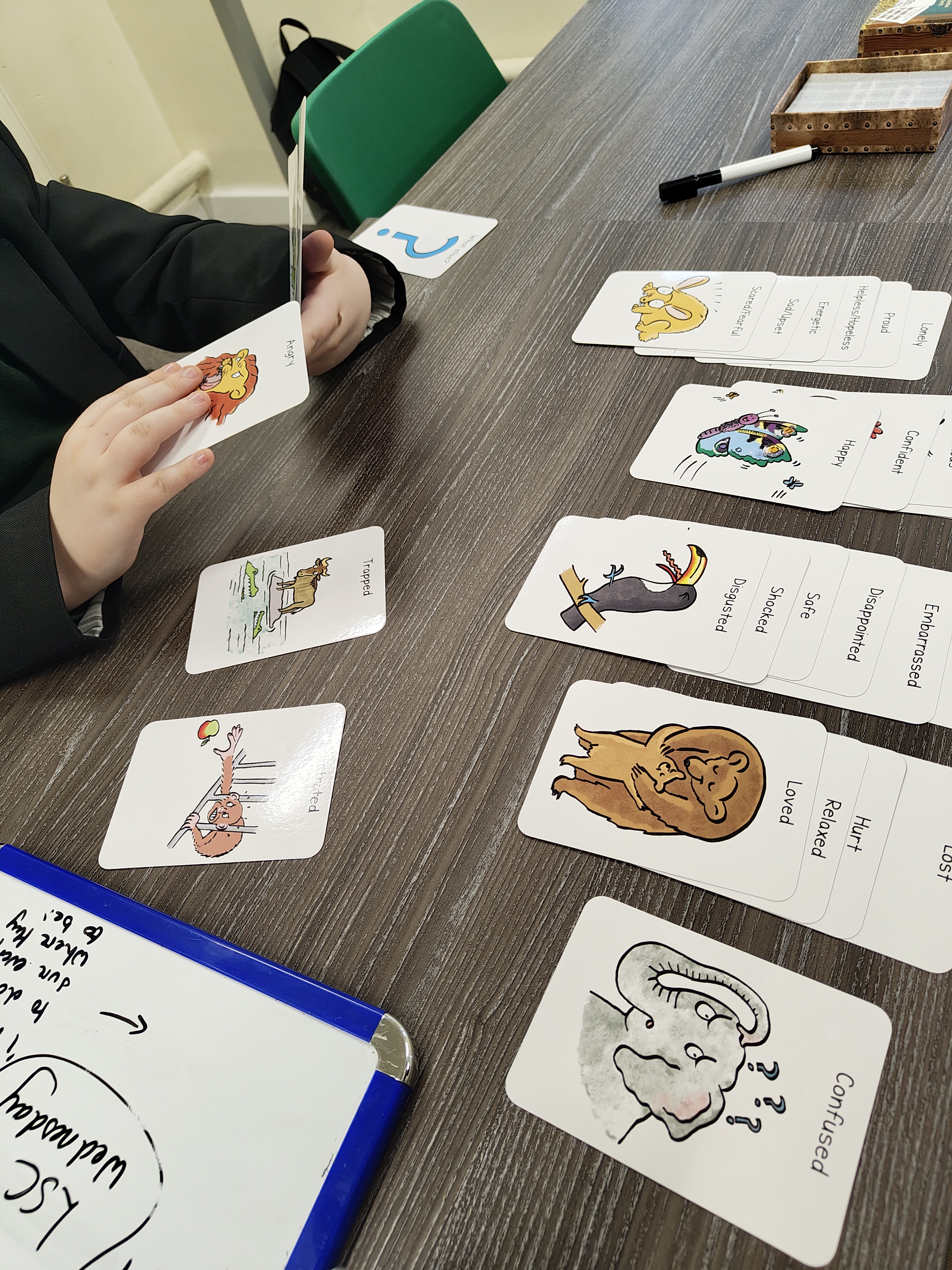 Emotion cards used in an SEMH in-school session